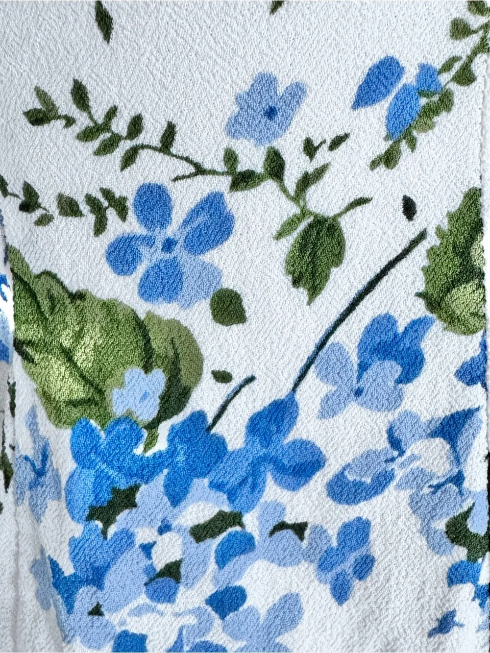Reformation Constance Floral Print Puff Sleeve Top White Blue Green Size 0